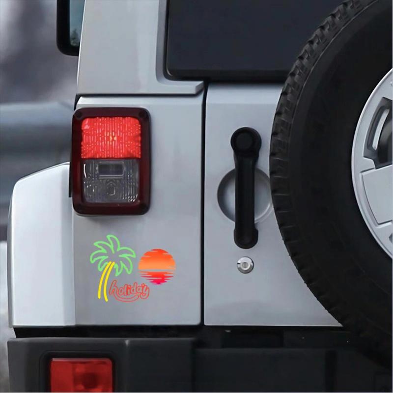 1 holiday logo car sticker, designed with vacation as the design concept, suitable for all car decoration accessories