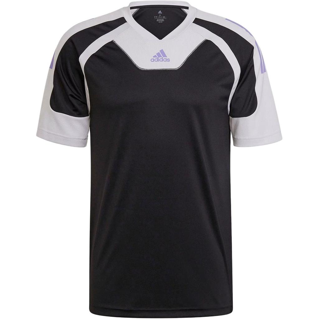 Adidas Color Block Comfortable Fashion Sports Short Sleeve T-Shirt Men Tops Black HS8793