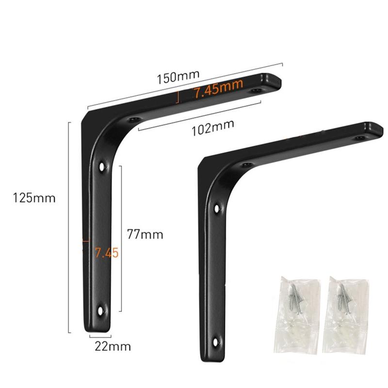 2 Pieces L-Shape Floating Shelf Brackets Invisible Shelf Support Right Angle Metal Wall Mounted Brackets Easy to Install
