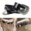 Punk PU Belt Western Theme Wide Belt For Women Men With Pin Buckles And Metal Studs for Casual Wear and Formal Event