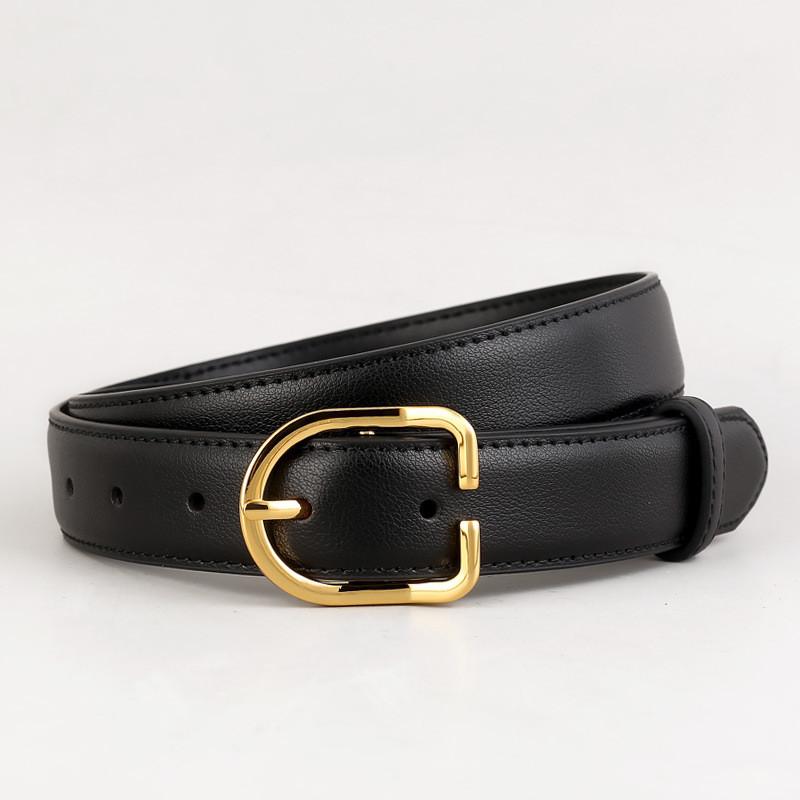 Trendy Leather Belt For Women With Alloy Closure For Daily Casual And Office Style чёрный
