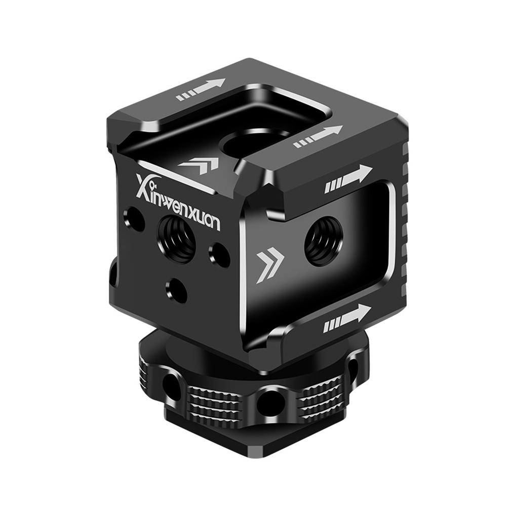 Triple Cold Shoe Mount Adapter Monitor Hot Shoe Extension Seat Mic Fill Light Bracket Holder for DSLR Camera Cage Rig чёрный