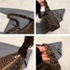 Trendy Casual Soft Textile Women's Shoulder Bag Large Capacity Leopard Print Female Retro Crossbody Bag for Commute Outings