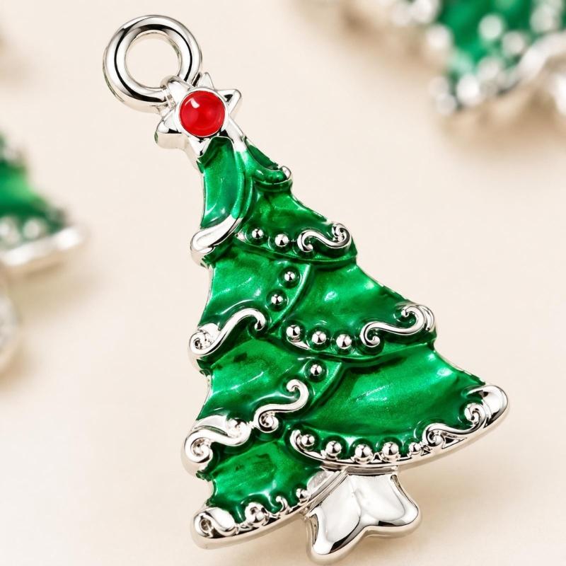 Mixed Christmas Charms for Jewelry Making, 20 Zinc Alloy Holiday Pendants with Attachment Points for Bracelets, Anklets, and Phone Charm Crafts