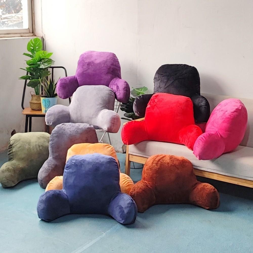 Comfort with Armrests Back Cushion Solid Color PP Cotton Lumbar Backrest Sofa Waist Support Seat Reading Time
