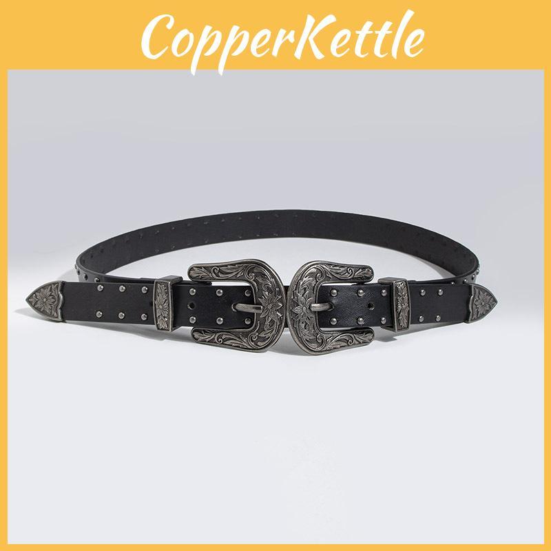 Bohemian Style Women Waist Belt With Heavy Metal Decorations For Artistic Vintage Look