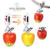 Copper Apple Pendant Temperature Change Discoloration Charm Fit Diy Bracelet Women Birthday Gift Beads For Jewelry Making