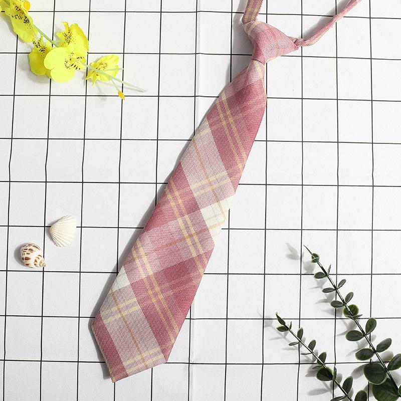 Jk Small Tie Female College Style Lazy Japanese Plaid Uniform Shirt Tie Student Ins Men'S And Women'S Short Styles Free Of Charge