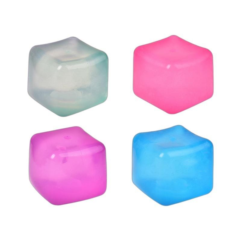 Popular Kids Adult Fidget Sensory Stress Relief Toy Small Square Glitter Bling Aurora Ice Cube Squishy Cubes
