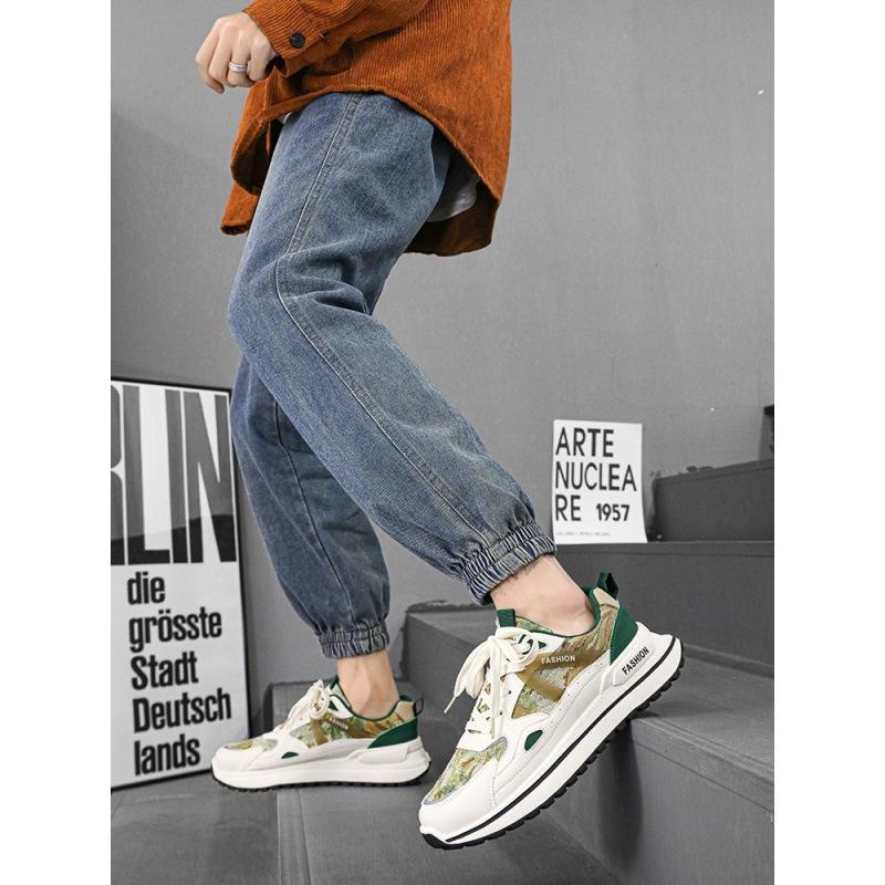 

Дуйин те же мужские туфли корейская версия повседневные дышащие спортивные туфли мужские кроссовки персонализированная платформа папа модные туфли 44