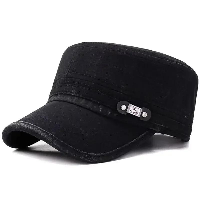 Unisex Fs Label Washed Flat Baseball Caps Spring Autumn Adjustable Casual Baseball Caps Outdoor Sunscreen Hat Sports Cap