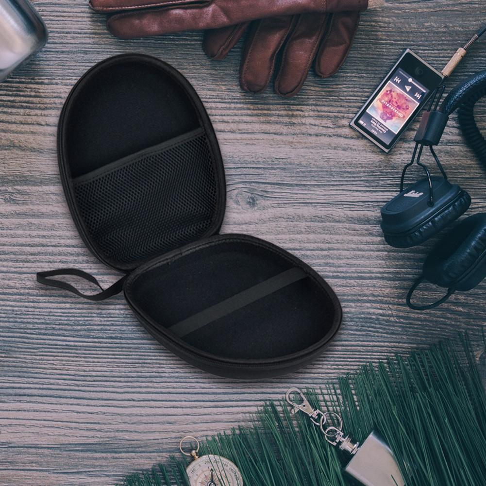 Headphone Carrying Case Shockproof Headset Pouch Capacity Handheld Earphone Container Travel Organiser Zip Bag Headphone Case