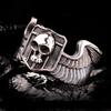 Adjustable Skull Ring Men Women Vintage Punk Gothic Finger Handmade Copper Plated Statement Jewelry