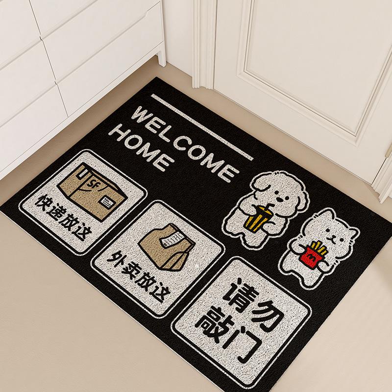 Cartoon Dog Cat Carpet Mat Rug Delivery Instruction Design with Welcome Text Home Decoration Floor Mat Kitchen Rug Welcome Mat