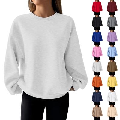 Women Winter Tops Women's Long Sleeve Sweatshirt Casual Crewneck Loose Fit Pollover Fleece Tops