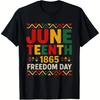 Juneteenth Freedom Day Graphic Black T-Shirt Men Casual Round Neck Short Sleeve Tee