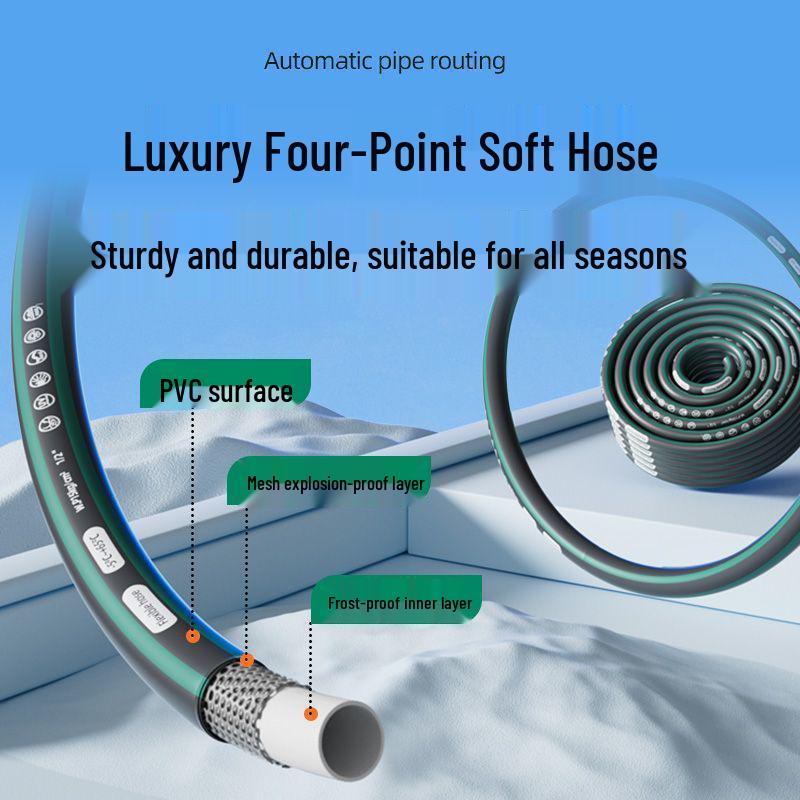 High-Pressure Car Wash Spray Head with Brush & Soft Hose