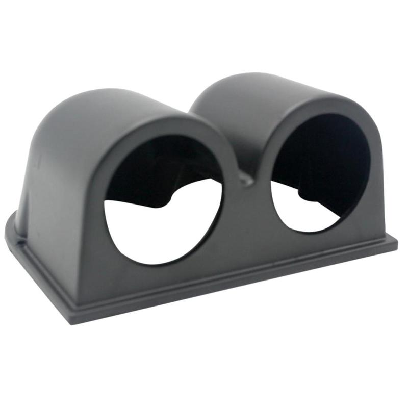 Black Auto Meter Gauge Pillar Bracket Dual Meter Dash Mount Pod Bezel Holder for 2 Inch Vehicle Gauges Kit