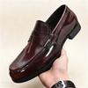 Luxury Trend Designer New Men Pointed Penny Loafter Glossy Black Brown Flats Leather Casual Shoes Male Formal Dress Footwear