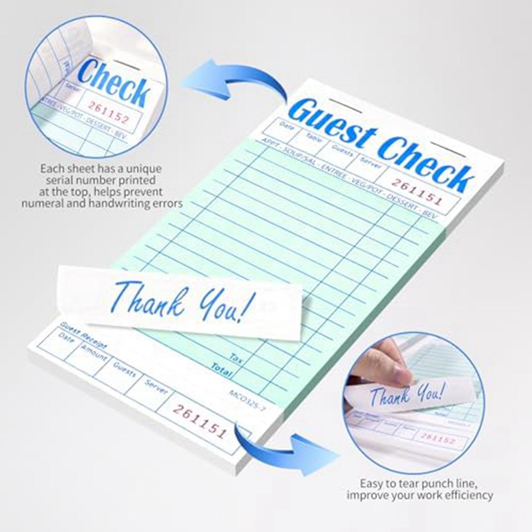 

20 Pack Guest Check Books, Server Note Pads For Restaurant, Green Waiter Checkbook, Restaurant Order Pad 50 Sheets/Pack зелёный