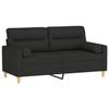 VidaXL 2-seater Sofa with Decorative Pillows Black 140 Cm Fabric, Sofa, Loveseat, Living Room Sofa, Sofas, Sofa 3200825