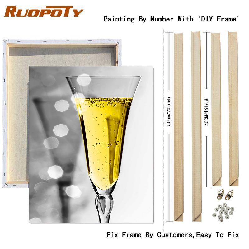 RUOPOTY Painting By Numbers Red Wine Canvas Oil Painting: Hand Painting Modern Wall Art For Adults And Children By Numbers