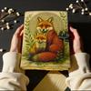 Fox Leather Journal: Large 200 Page Grimoire, Blank Book of Shadows