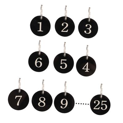 Clips pour cartes numériques Toyvian, 25 pièces d'étiquettes numérotées rondes, Numérotation en acrylique pour hôtel, restaurant, supermarché