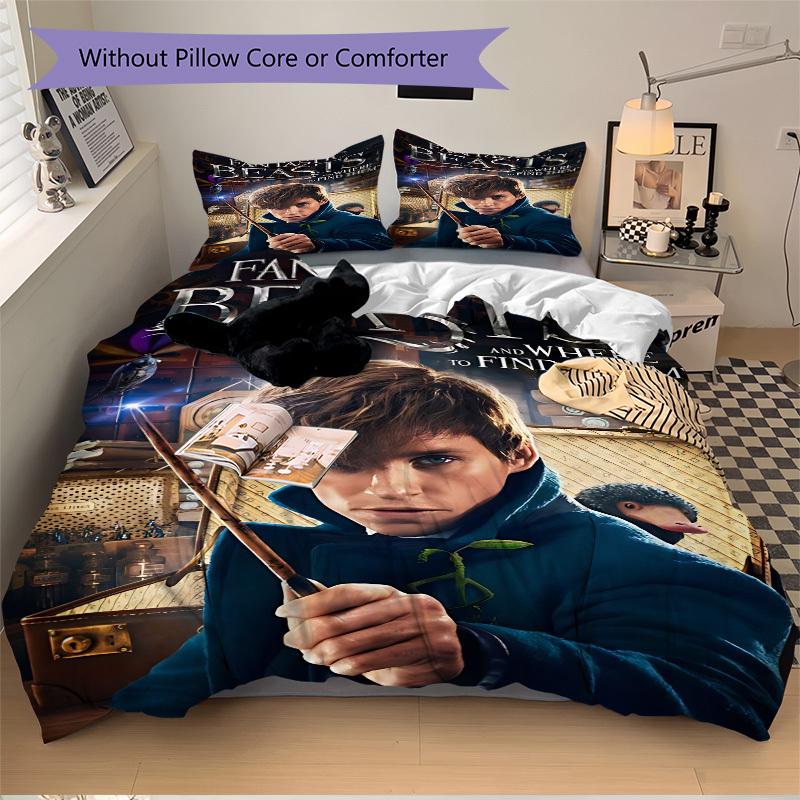 3pcs Fantastic Beasts Cover Set,Soft Comfortable Duvet Cover,Guest Room (1*Duvet Cover + 2*Pillowcases, Without Core) Yy251024051