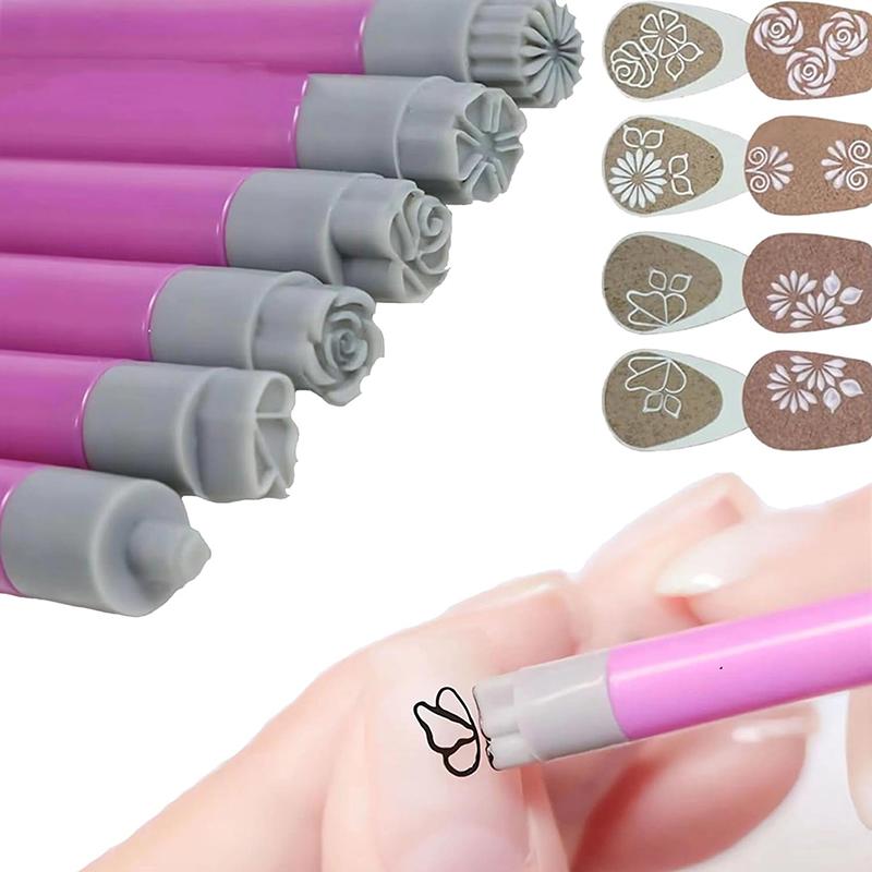 1Pcs Nail Art Stamp Pen Diy Floral Butterfly Nail Graffiti Nail Dotting Tools Polishing Painting Drawing Manicure Tools