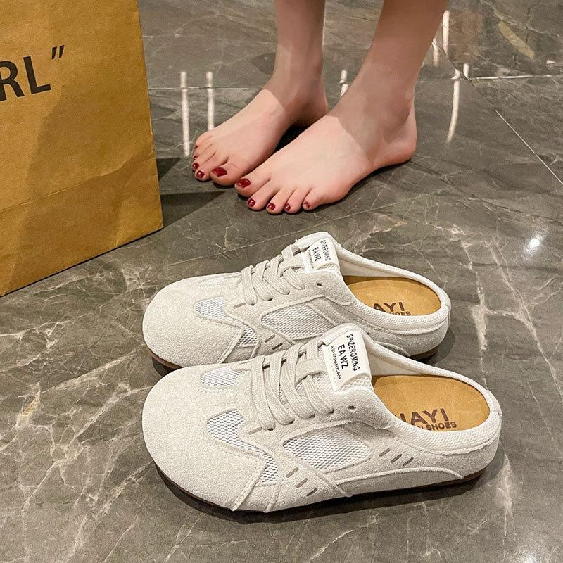 Non-slip Bag Head Thick-soled Slippers for Women's Summer Wear 2025 New Retro Heightening Soft-soled German Training Half Slippers