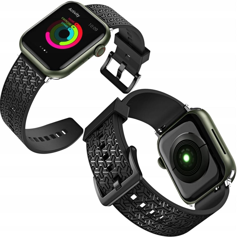 Watch Strap Y Pasek Do Apple Watch 7 / 6 / 5 / 4 / 3 / 2 / Se (45 / 44 / 42Mm) Opaska Bransoleta Do Zegarka Czarny