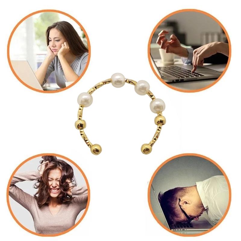 Anti-anxiety Ring Fidget Beaded Spinner Ring Stress Relieve Fashion Jewelry Great Gift for Women Men Girl