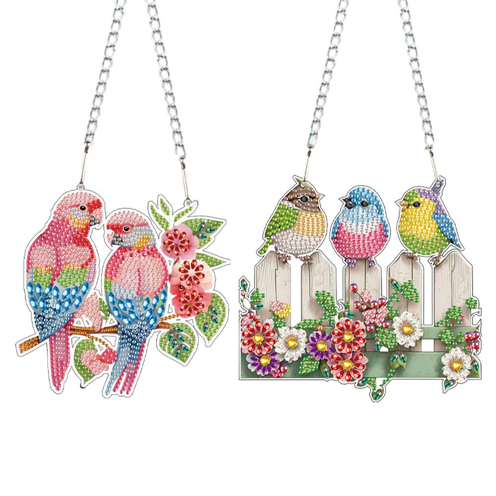2D Flat DIY Hanging Diamond Art Kits Diamond Painting Set Rhinestone Diamond Art Window Pendants Home Wall Decoration Crafts