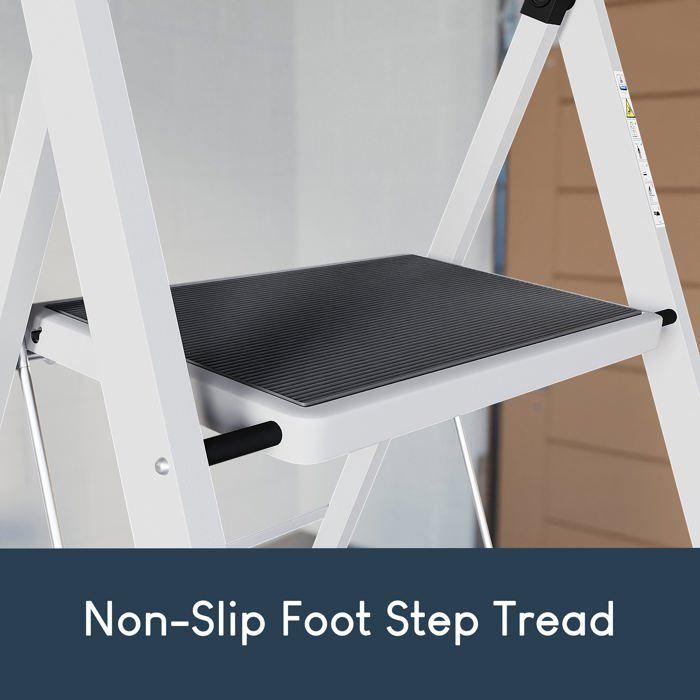 Escabeau - Home Vida - 3 marches - Pliable - Acier ultra solide - Multicolore