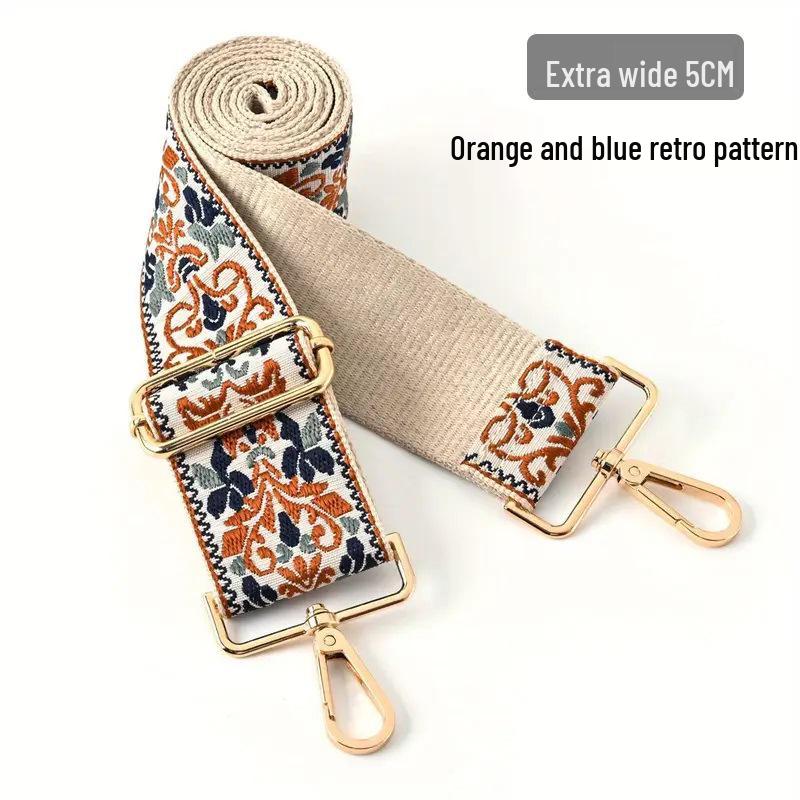Nastavitelný Barevný Plátěný Popruh na Tašku - Široký, Protiskluzový Náhradní Crossbody Popruh pro Dámské Tašky
