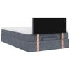 Ottoman Bed with Mattress Dark Grey 120x200 cm Velvet