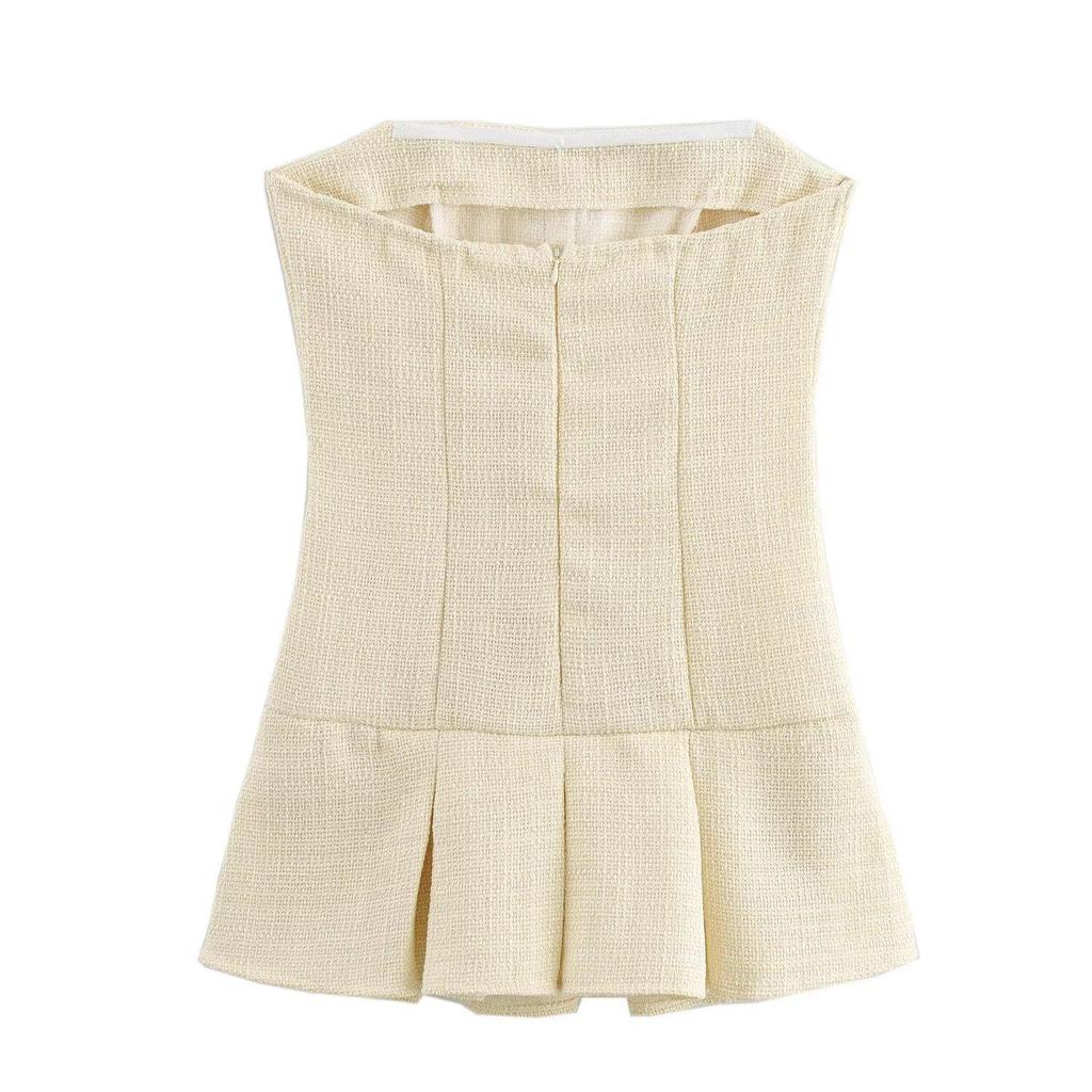 2025 Spring Women's European & American Fashion Strapless Slim-Fit Knit Dress