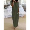 Summer Women's Solid Color Short Sleeve Long Casual Dress