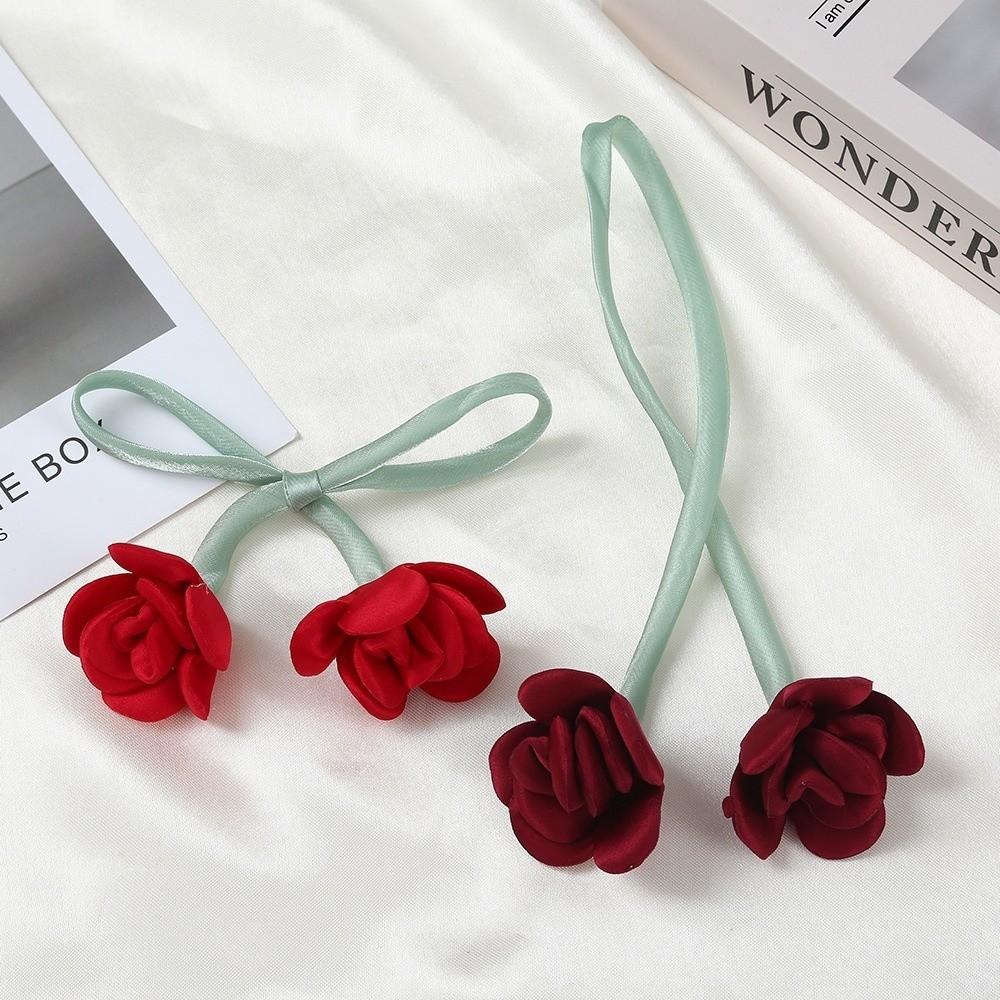 2 PCS Home Decor Fashion Tulip Curtain Tieback Adjustable Elegant Curtain Straps Beautifully Rose Curtains Tie Rope Bedroom