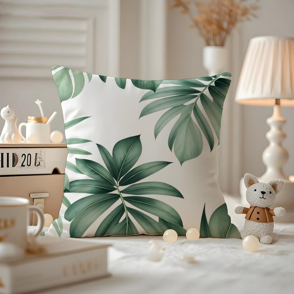 Cool Summer Prints Cushion Cover Anti-dustmite Pillowcase Invisible Zipper Silky Short Plush Sofa Cushion Cover