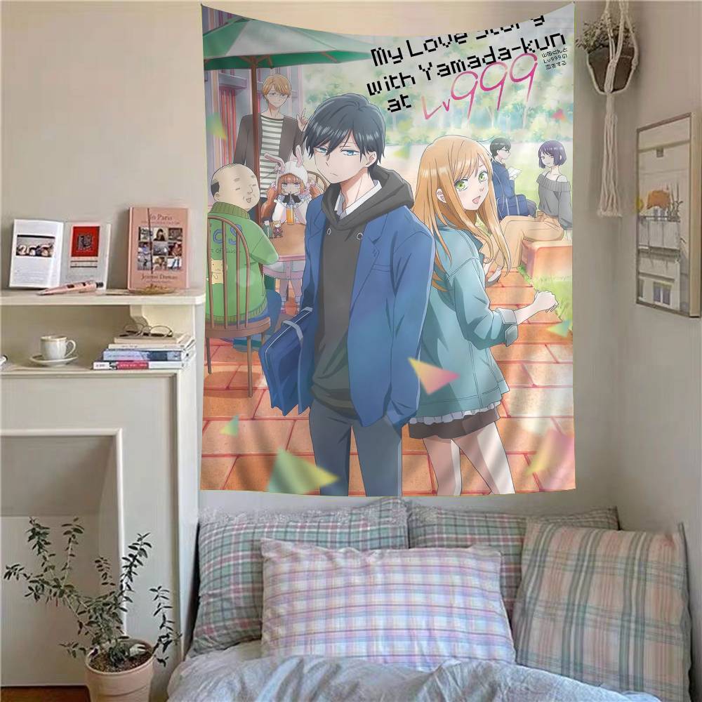 Anime My Love Story With Yamadakun At Lv999 Cartoon Tapestry Home Decoration hippie bohemian decoration divination Home Decor