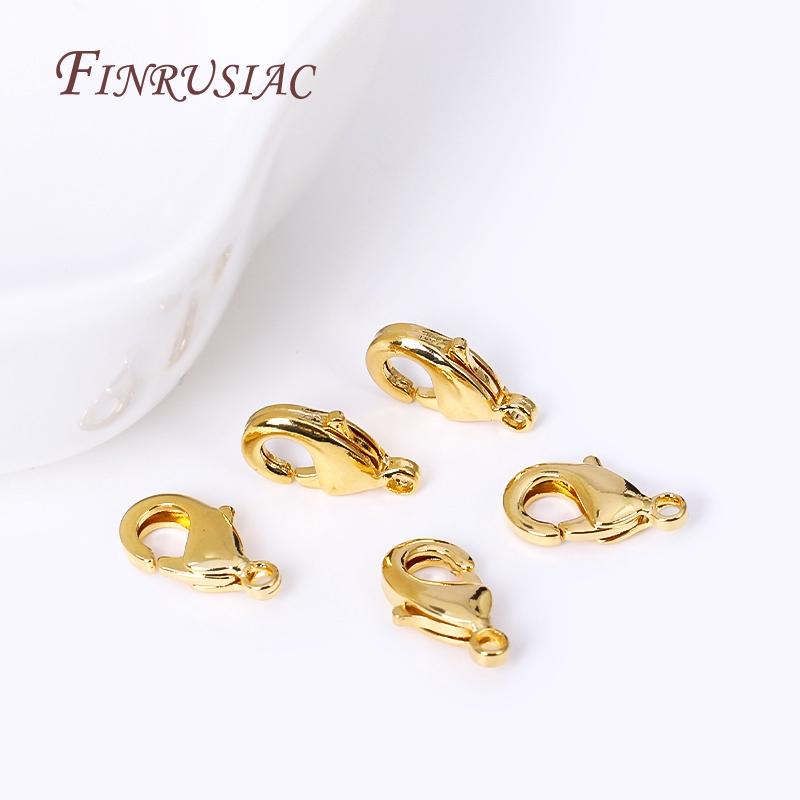 18K Gold Plated Lobster Clasp With Extension Chain,Ball Head Pin,Crimp Beads,Bead Tips,Jump Ring Supplies For Jewelry Wholesale