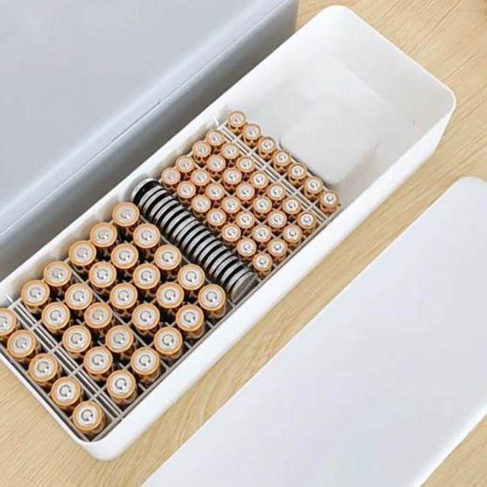 Fall Prevention Battery Case Plastic Data Cable Case Durable Battery Storage Box  Home