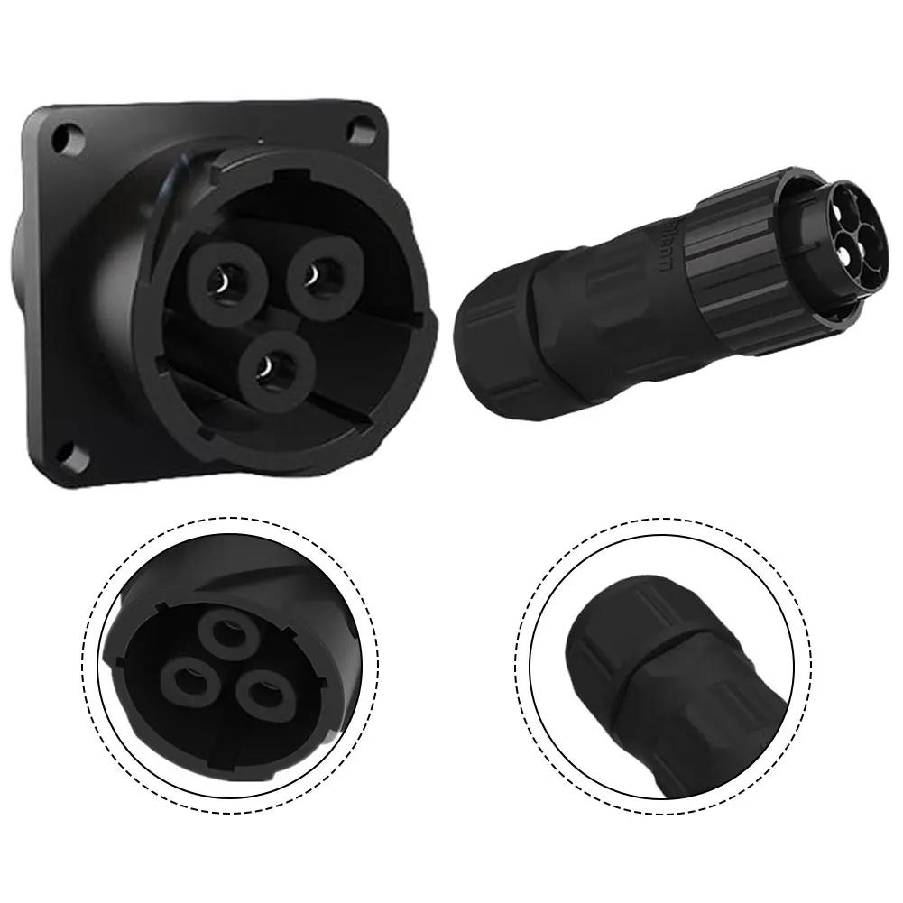 3-Pin 80A 600V Aviation Connector IP67 Waterproof, Oxidation-Retardant Flame-Retardant Energy Storage Power Supply Output/Input