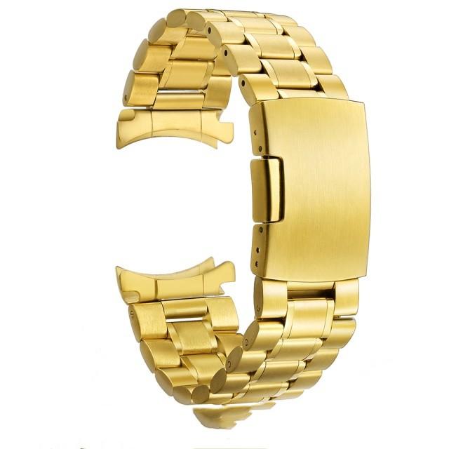 

18mm 19mm 20mm 21mm 22mm 24mm Stainless Steel Solid Curved End Watch Strap Folding Watch Buckle for Universal Watch Bracelet 18mm золотой