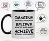 Inkdotpot 11 Oz  Ceramic Coffee  Mugs Imagine Believe Achieve Inspirational Quotes Gift For Co-Worker Boss