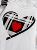 Heart Print Cap Sleeve & Plaid Long Sleeve Set for Girls