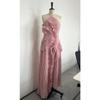 European and American Women's Clothing Fashion Pleated Neck Sexy Dress Vacation Seaside Dress Spice Girl Neck