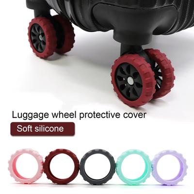 8 pezzi Copriruota per bagagli Resistente all'usura Riduce il rumore Protezione per rotelle Previene i graffi Coperture protettive per ruote per bagagli antiscivolo Ruota